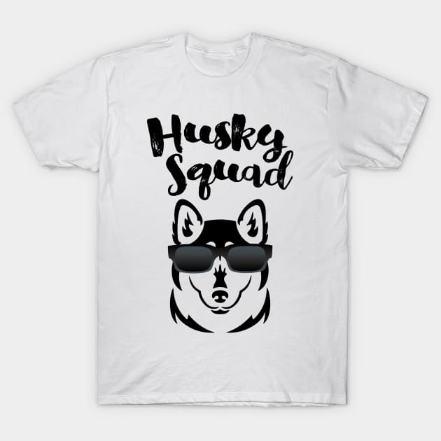 Husky Squad Cool Siberian Husky Dog T-Shirt by ScottsRed